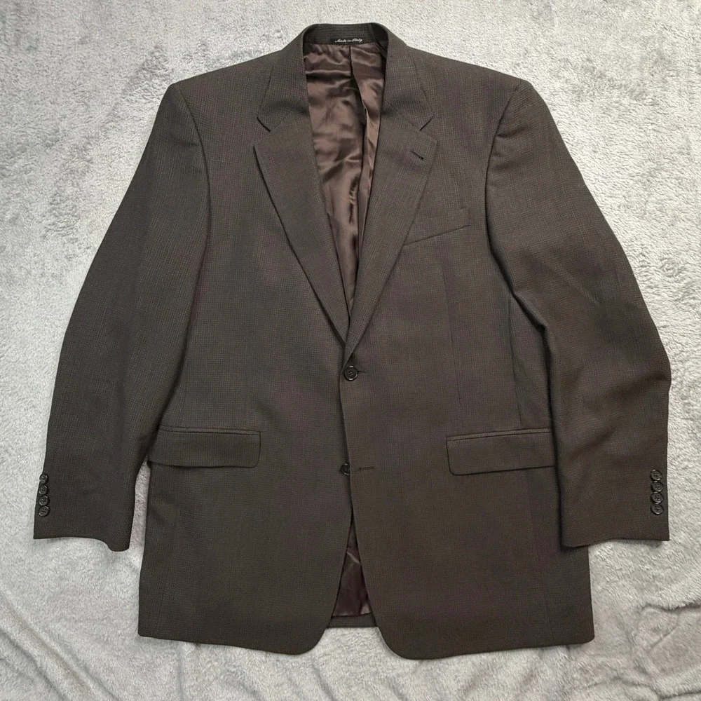 Murano Italy Brown Worsted Wool Blazer Sport Coat Mens 44 Dillard's B24 6428